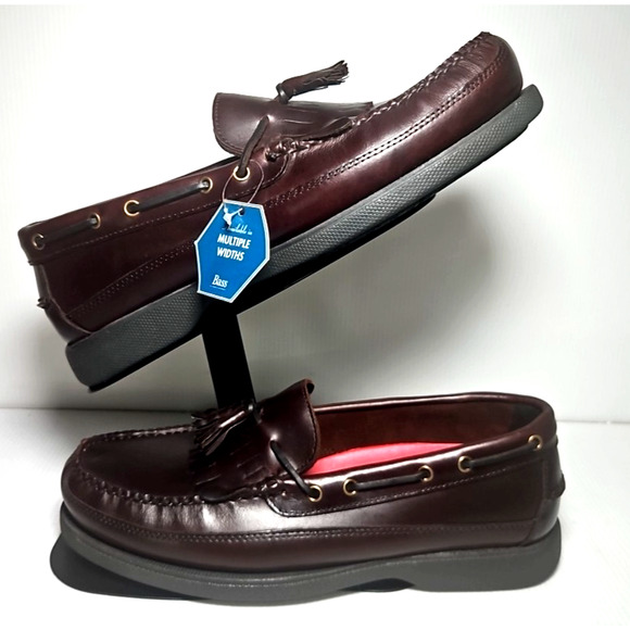 Men's GH Bass & Co. Henry II Slip On Leather Loafers 10 1/2 W-Burgundy -NEW - Picture 1 of 7